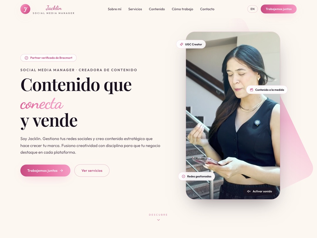 Jacklin Anyeli social media manager personal website